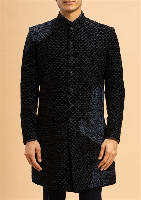 Black Velvet Indo Western with Thread Work – MILLIONAIRE FASHIONS ...