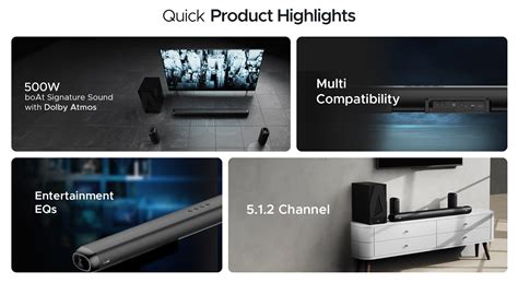 boAt Aavante Bar 5500DA - 5.1.2 Channel 500W Dolby Atmos Bluetooth Soundbar