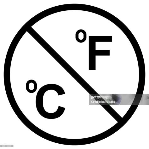 Black Circle C F Warning Symbol Degrees Celsius Fahrenheit High-Res ...