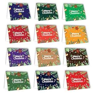 Festiko® Set of 12 Pcs Merry Christmas Greeting Card, Christmas ...