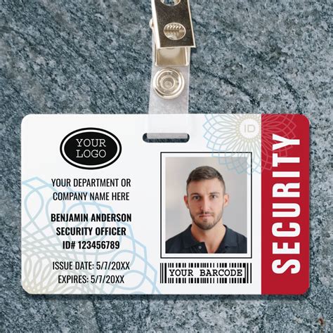 Custom Security Officer ID Photo Red Badge | Zazzle | Security officer, Id photo, Officer