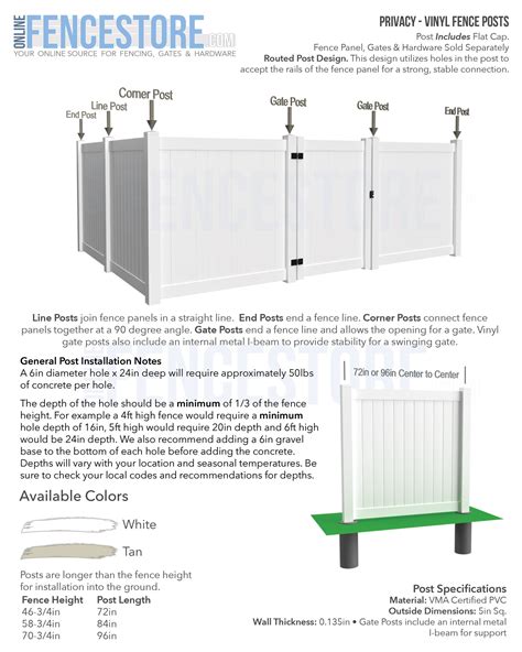 Privacy Vinyl Fence Posts