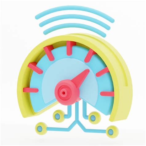 3D Internet speed test icon on computer network represented by dashboard model - TurboSquid 2056607