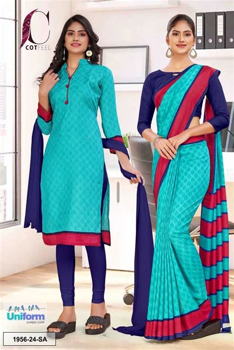 Uniform Sarees for Hotel Staff - Sky Blue Women'S Premium Mulberry Silk ...