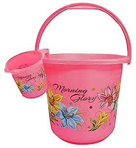 Kuber Industries 2 Pieces Unbreakable Virgin Plastic Bathroom Bucket ...