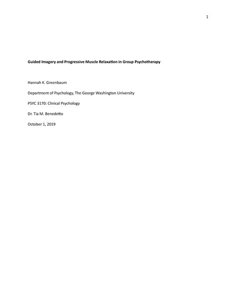 APA style - Guided Imagery and Progressive Muscle Relaxation in Group ...