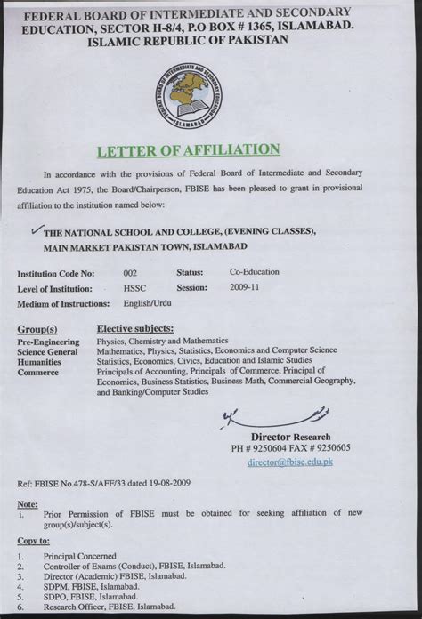 Affiliation Letter Template - Social Media Template