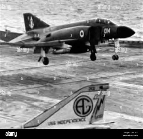 Phantom FG1 892 NAS landing on USS Independence (CVA-62) 1972 Stock ...
