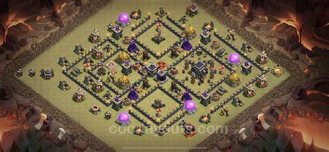 Best Anti 3 Stars War Base TH9 with Link, Anti Everything - Town Hall ...