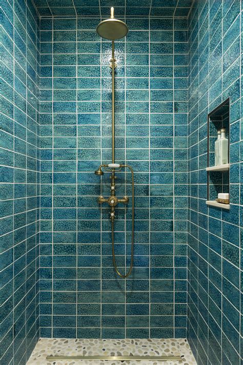 Blue Shower Tile Bathroom Ideas