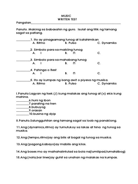 Image result for Written Test Example