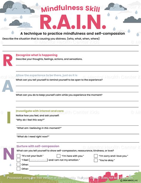 Rain Technique Worksheet - Educational Printable Activities