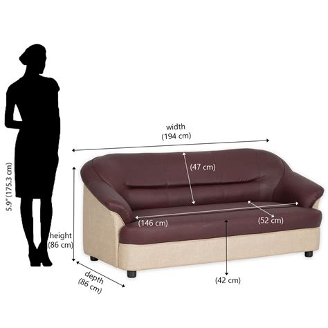 Buy Nilkamal Bright 3 Seater Sofa (Maroon Beige) Online In India