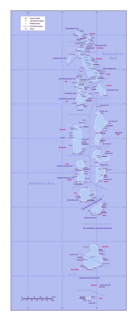 Large detailed political and administrative map of Maldives with cities and airports | Maldives ...