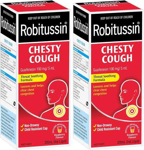 Robitussin Chesty Cough Syrup, 200ml (Pack of 2) : Amazon.com.au: Health, Household & Personal Care