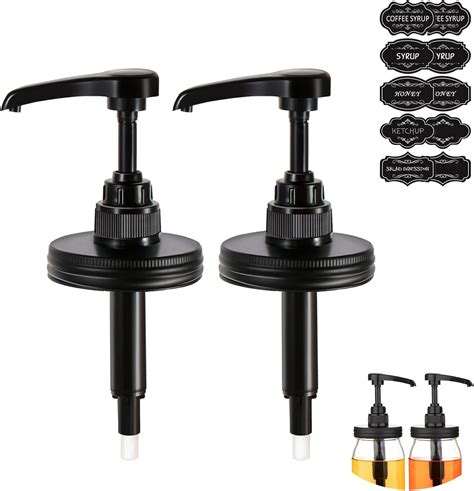 2 Packs Mason Jar Syrup Dispenser, Coffee Syrup Dispenser for Regular ...