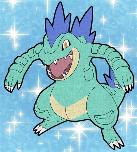 Download Green, Yellow, And Purple Feraligatr Wallpaper | Wallpapers.com