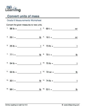 Fillable Online Convert units of mass Fax Email Print - pdfFiller
