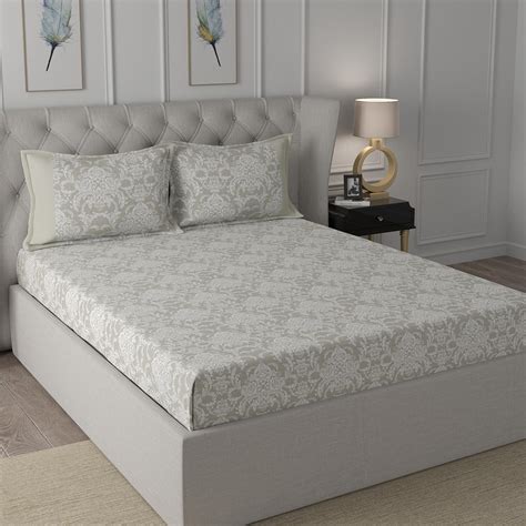 Buy MASPAR Exotic Bouquet Cotton 200TC Printed 3Pcs Double Bedsheet Set ...