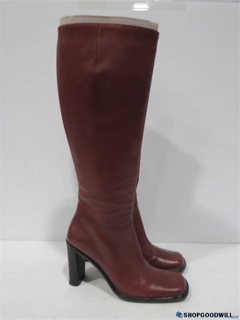 Via Spiga Burgundy Tall Boots Woman's Size 7.5 | ShopGoodwill.com