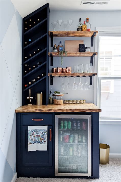DIY Built-In Bar with Mini Fridge | Home Decor | Pinterest