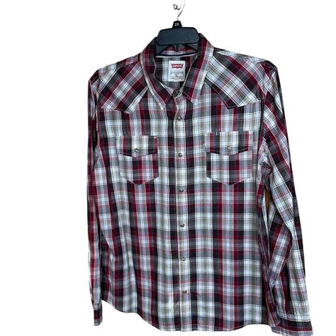 Levi's Vintage 1980's Men's Plaid Shirt Long Sleeve P… - Gem