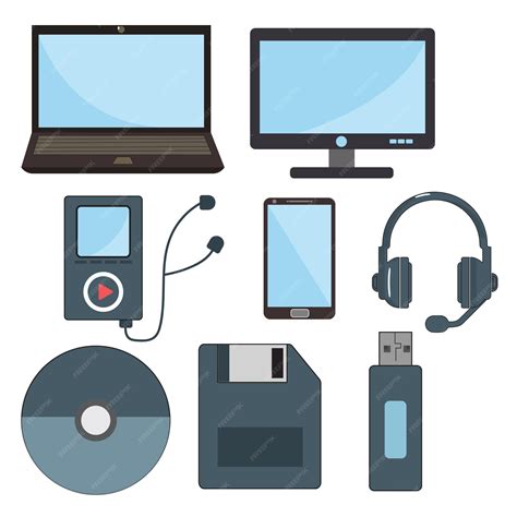 Premium Vector | Technology clipart set