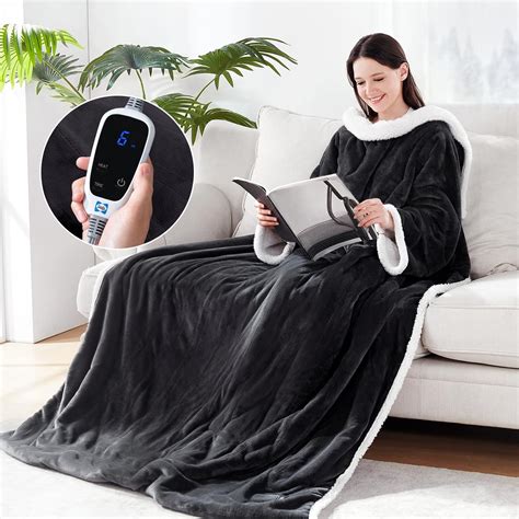 Amazon.com: SEALY Electric Blanket Wearable with Foot Pocket, Electric ...