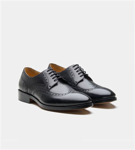 Masterfully Crafted Goodyear Black Wingtip Derby Shoe – Kozasko