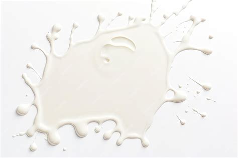 Premium AI Image | Milk spill on white background viewed from above