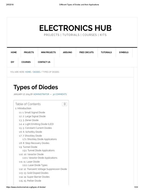 Different Types of Diodes and Their Applications | PDF | Diode | P–N ...