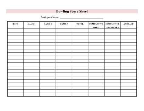 36 Printable Bowling Score Sheet Templates [& Examples]