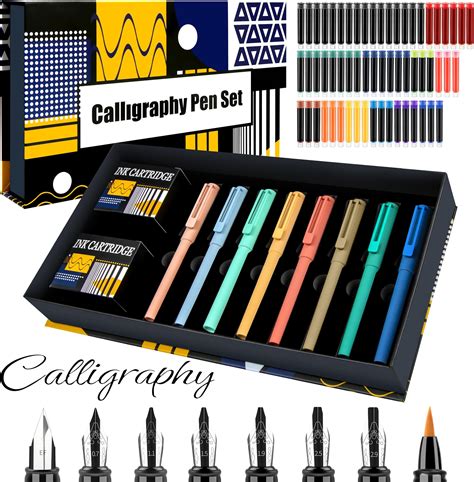 Amazon.com : JiaoJiRen Calligraphy Set Fountain Pens with 8 Different ...