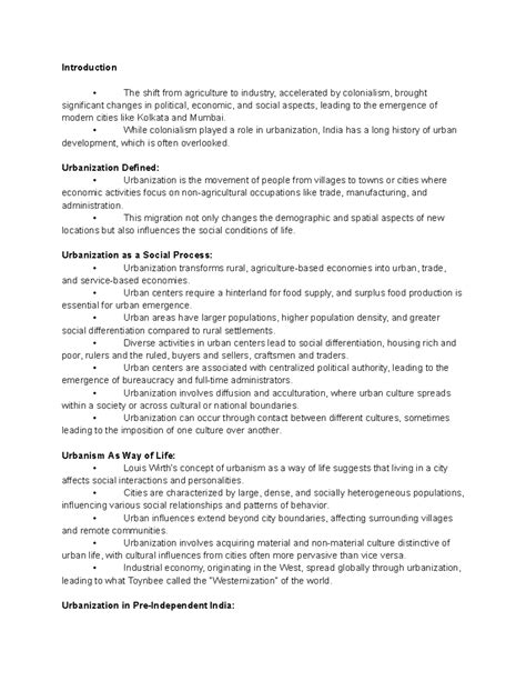 Urban structure - Introduction - The shift from agriculture to industry ...