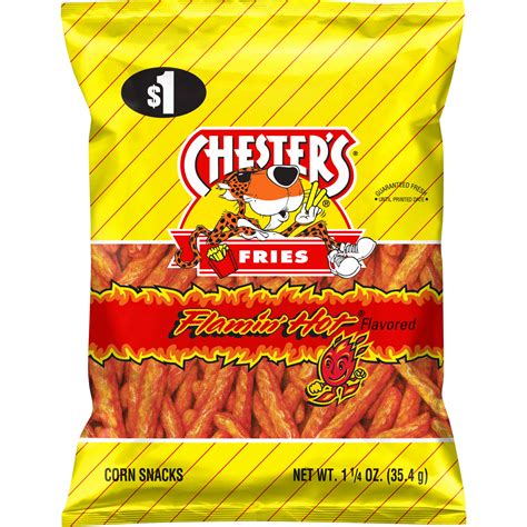Chester's Fries Flamin' Hot Spicy Flavored Corn Snacks, 1.25 oz Bag ...