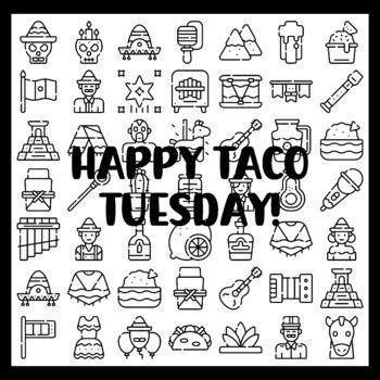 Cinco De Mayo Collaborative Ar t Activity, HAPPY TACO TUESDAY! 3 by 3 ...