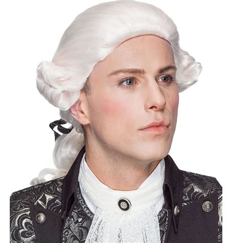 Amazon.com : Lotfon Judge Colonial Wig Man Long Wave White Wig ...