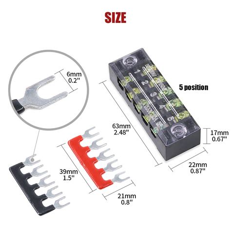 Hilitchi 12pcs 5 Positions Dual Row 600V 15A Screw India | Ubuy