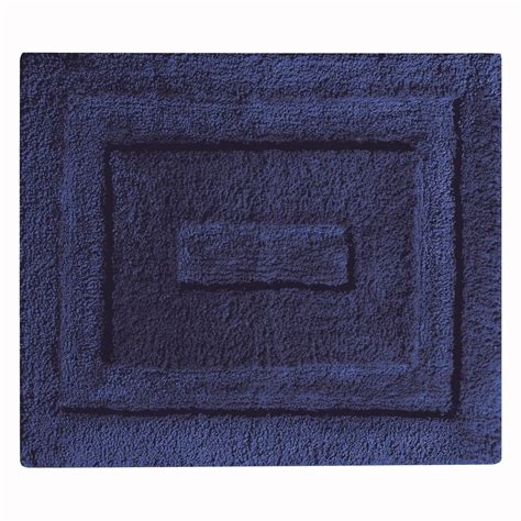 Buy InterDesign Microfiber Bathroom Shower Accent Rug-21" x 17", Navy ...