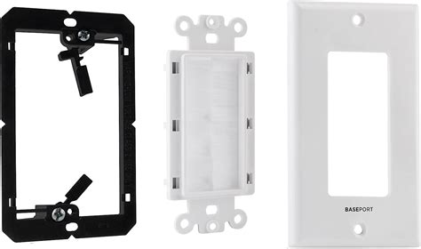 Buy BASEPORT Brush Wall Plate with Low Voltage Mounting Bracket - White ...