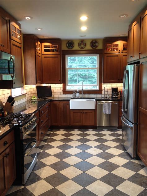 Circa 1890's Kitchen Remodel with Checkerboard Floor and Quarter Sawn ...