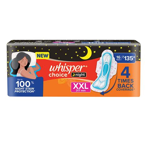 Buy Whisper Ultra Overnight Sanitary Pad For Women With Wings - Xxl ...