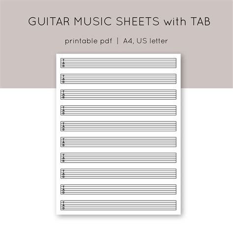 Printable Blank Guitar Tab