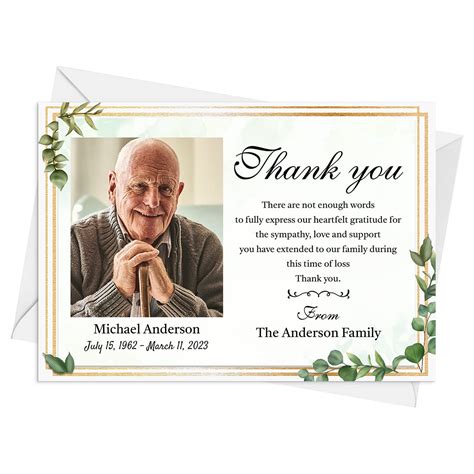 Sample Funeral Thank You Cards Personalised Funeral Thank You Cards
