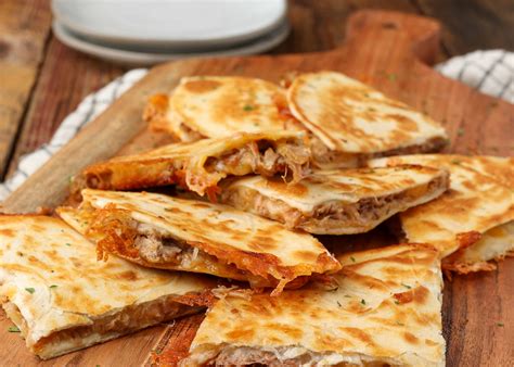 Pulled Pork Quesadilla - Barefeet in the Kitchen