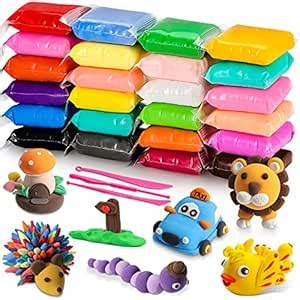 Modeling Clay Kit - 24 Colors Soft Air Dry Ultra Light Foam Clay, Safe ...