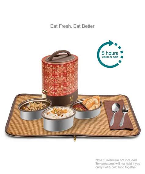 Vaya Stainless Steel Lunch Box - Buy TyffynLyte 1000 ml Zari- with ...