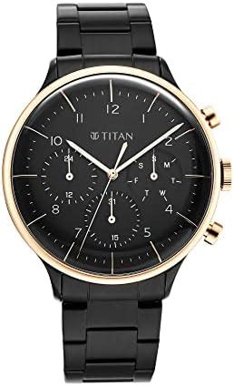 Titan Urban Magic Quartz Multifunction Silver Dial Gold Stainless Steel ...