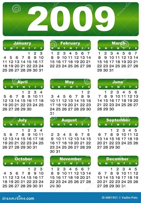 2009日历 向量例证. 插画 包括有 阿尔法, 商业, 图象, 绿色, 办公室, 日志, 时间, 日历, 向量 - 6881951