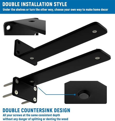 Buy LEOPO 1/4” Thick Floating Shelf Bracket, 8 inch Heavy Duty Rustic ...